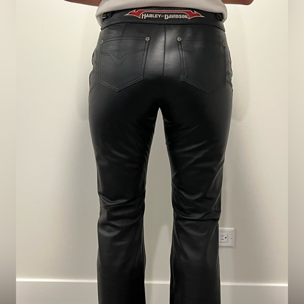 Genuine Harley-Davidson Leather Pants Sz 2 - Picture 2 of 6